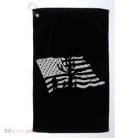 Patriotic Coon Hunting Dogs American Flag Gift Golf Towel thumb 0