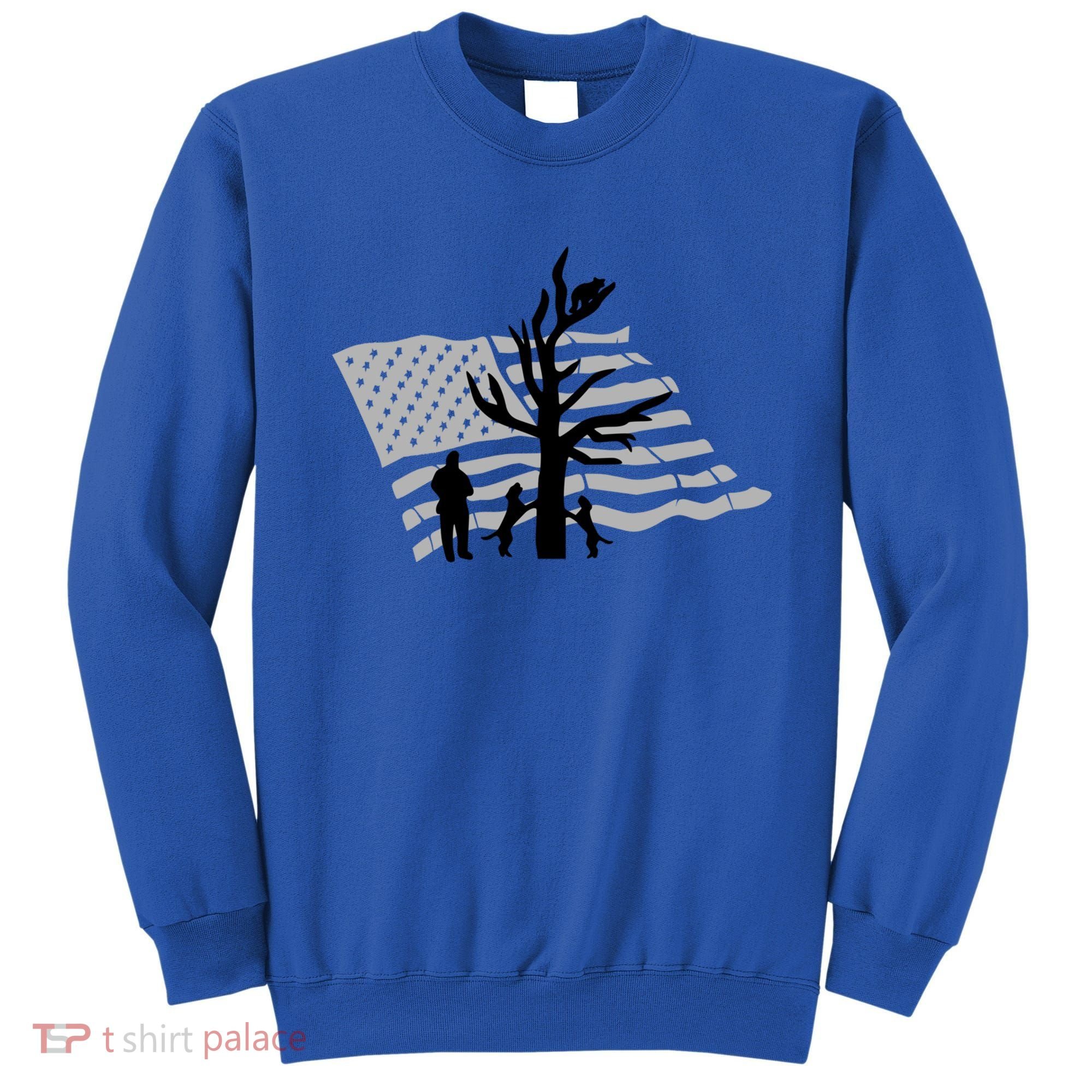 Patriotic Coon Hunting Dogs American Flag Gift Sweatshirt