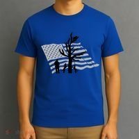 Patriotic Coon Hunting Dogs American Flag Gift T-Shirt thumb 3