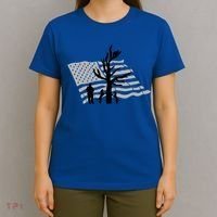 Patriotic Coon Hunting Dogs American Flag Gift T-Shirt thumb 4