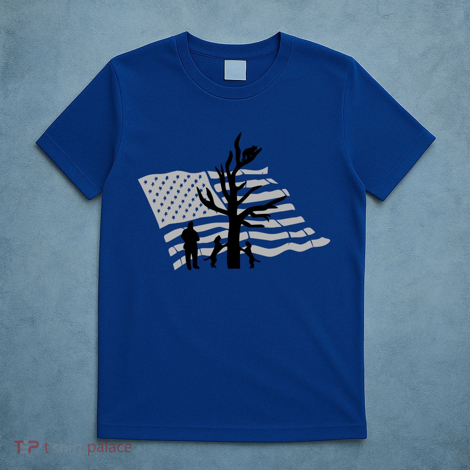 Patriotic Coon Hunting Dogs American Flag Gift T-Shirt