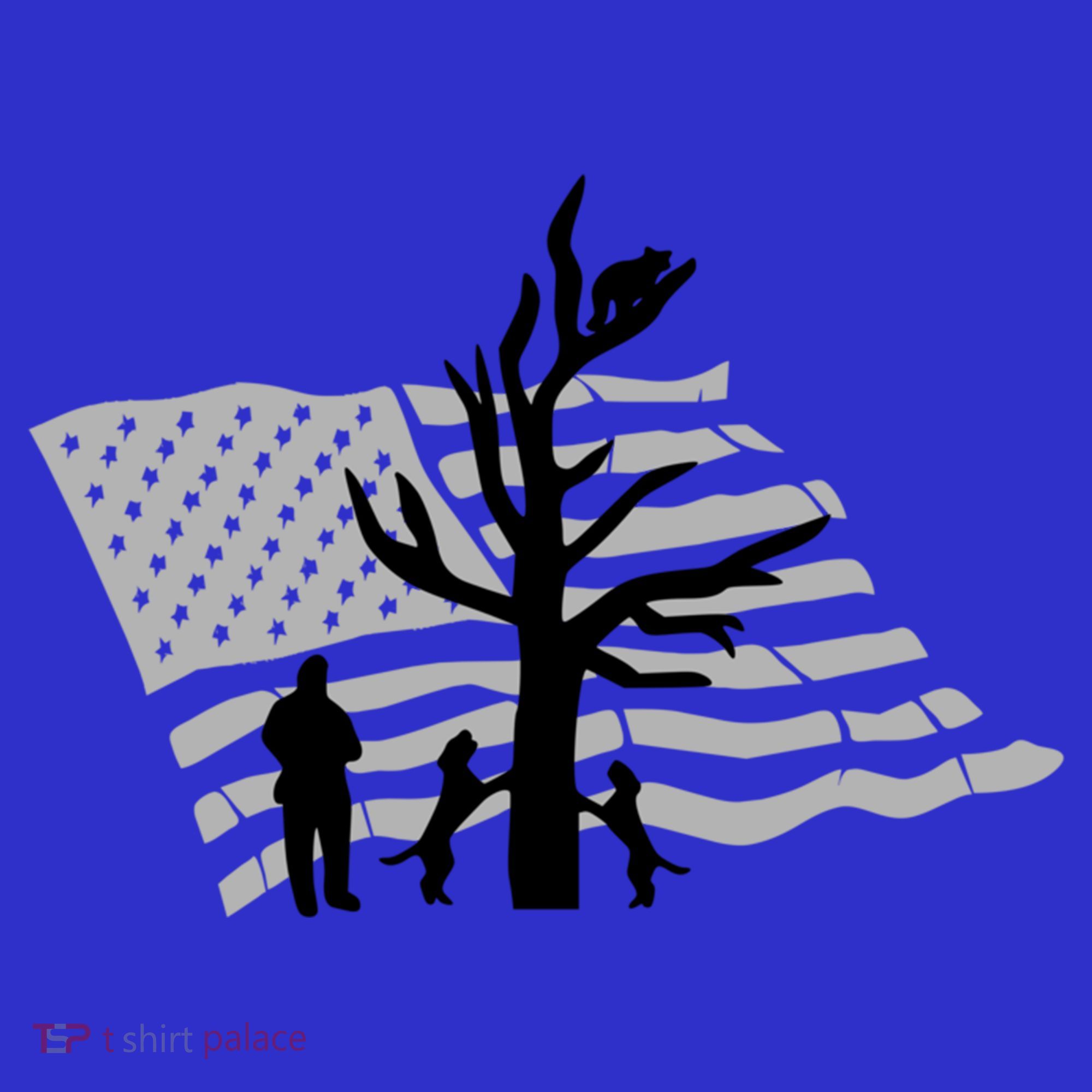 Patriotic Coon Hunting Dogs American Flag Gift T-Shirt