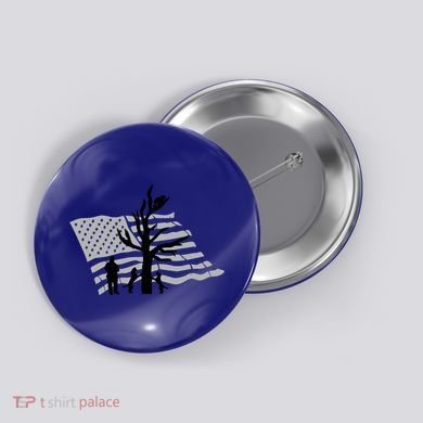 Patriotic Coon Hunting Dogs American Flag Gift Button