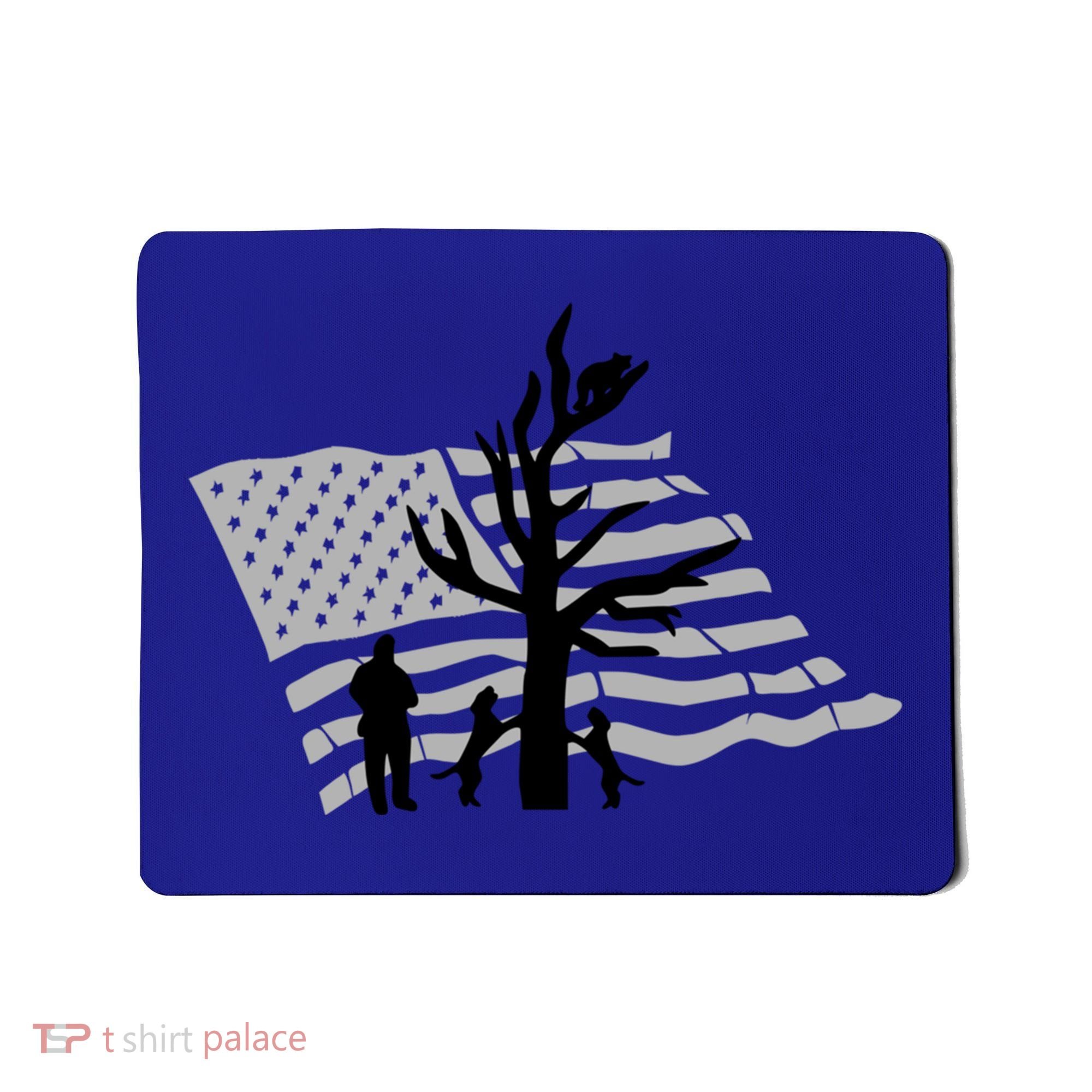 Patriotic Coon Hunting Dogs American Flag Gift Mousepad