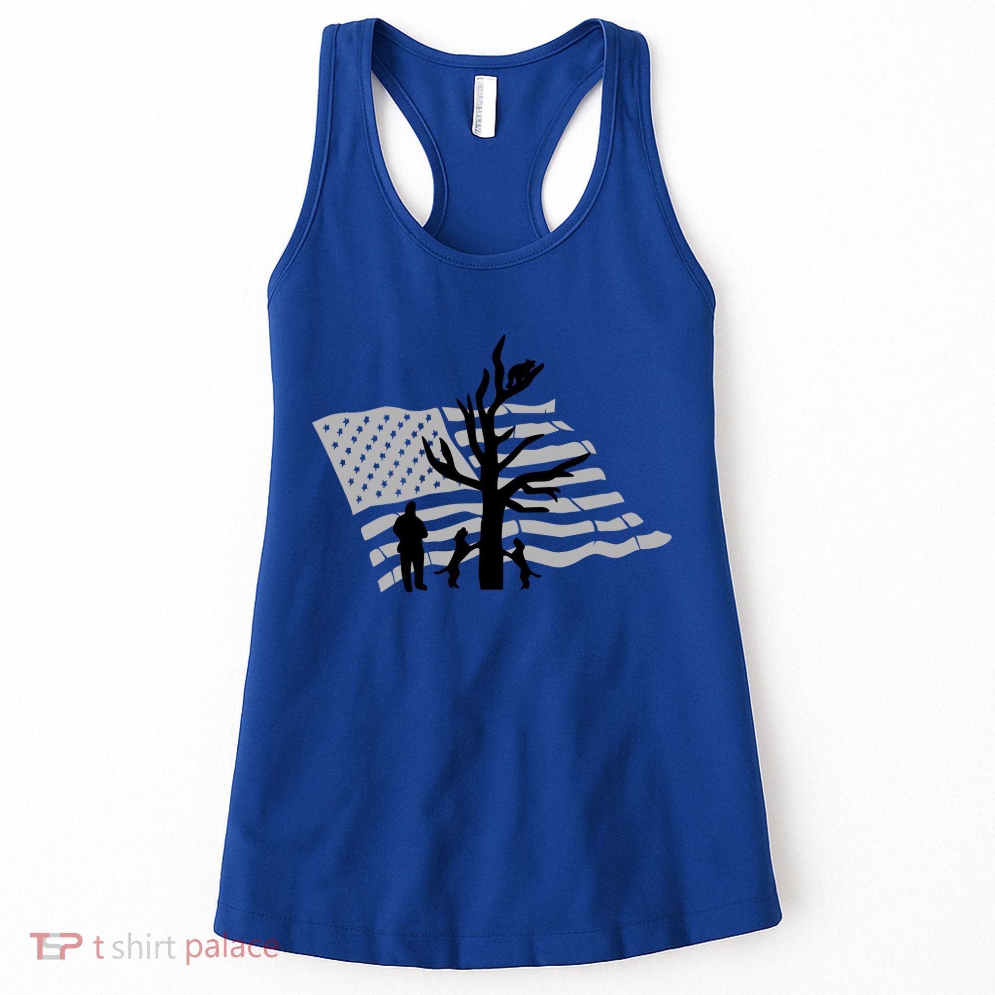 Patriotic Coon Hunting Dogs American Flag Gift Women's Tank Top