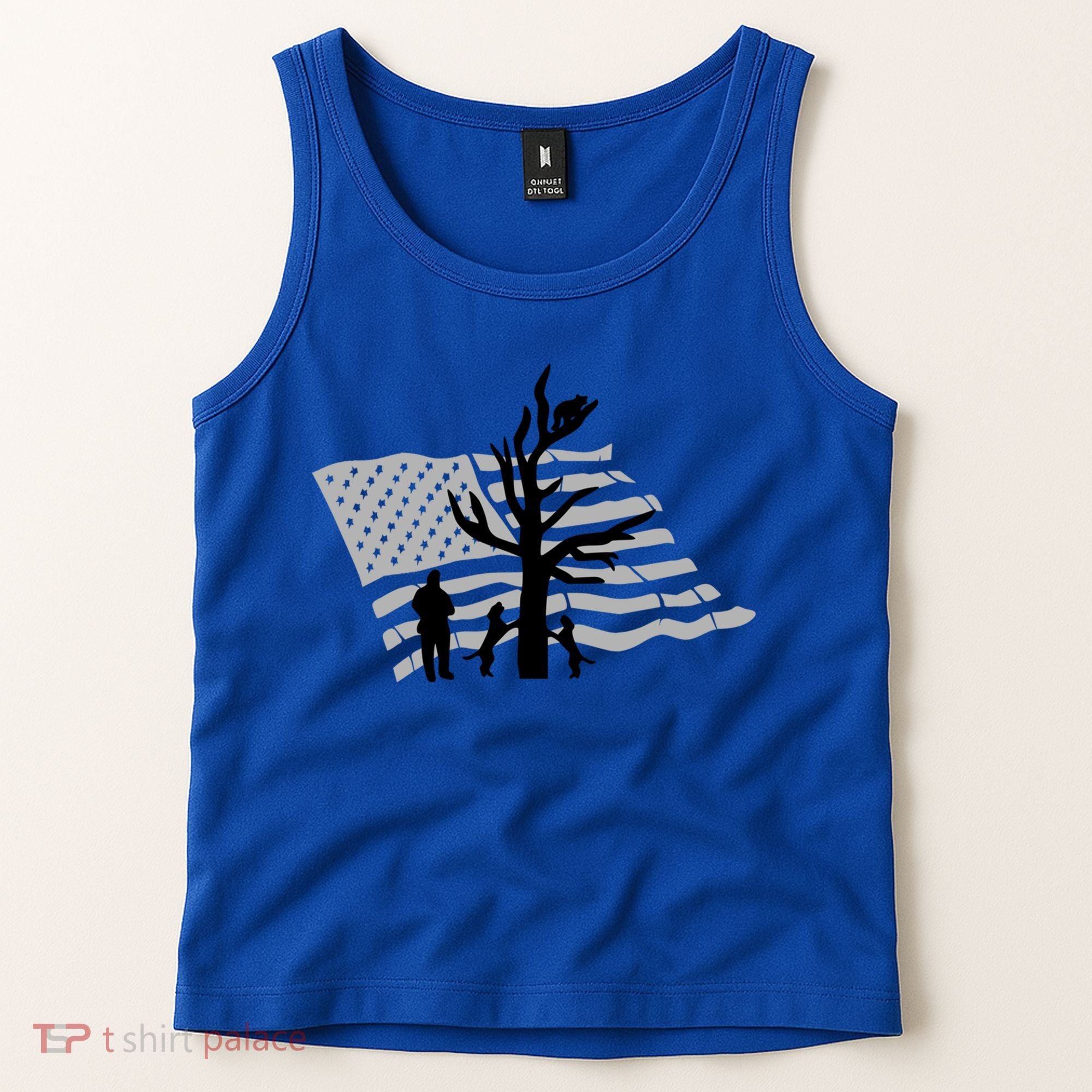 Patriotic Coon Hunting Dogs American Flag Gift Tank Top
