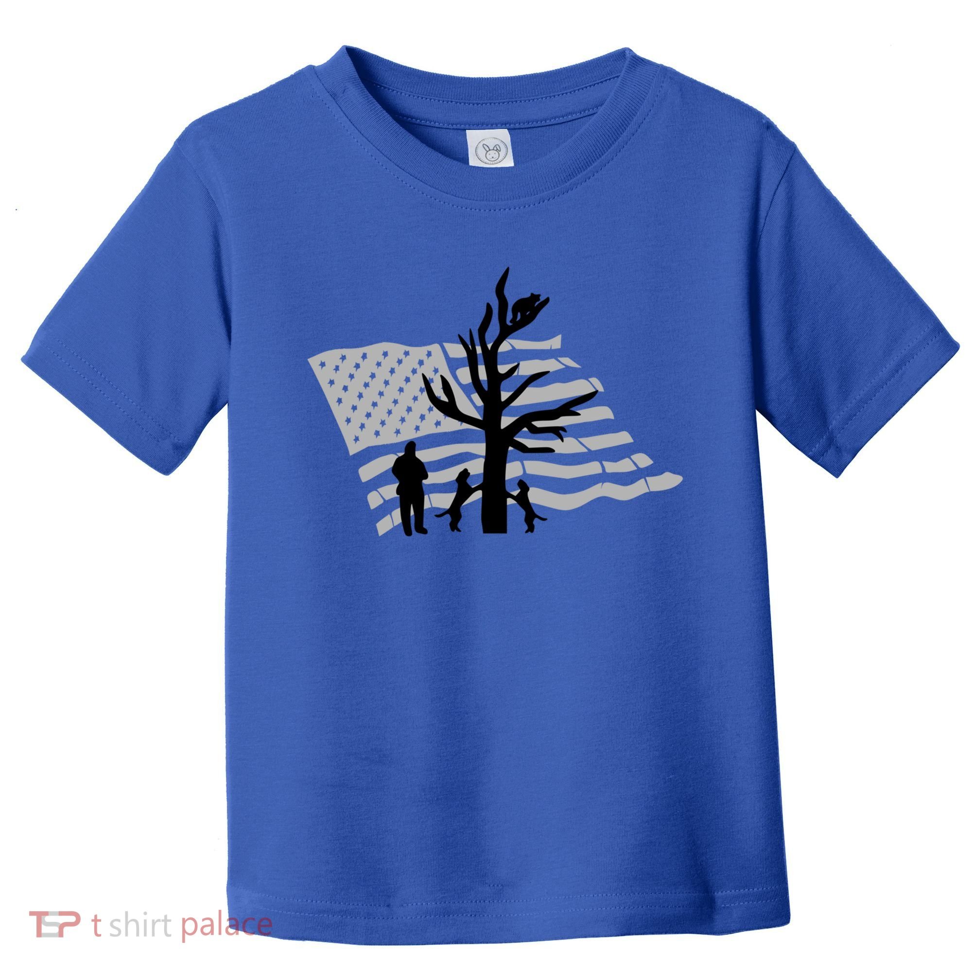 Patriotic Coon Hunting Dogs American Flag Gift Toddler T-Shirt