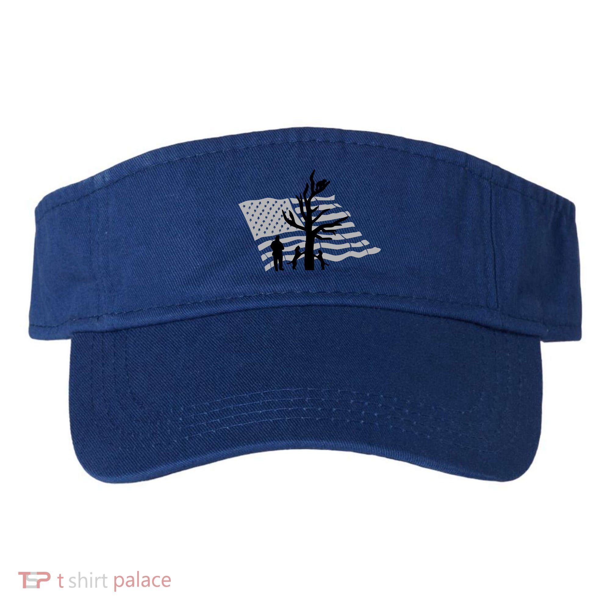 Patriotic Coon Hunting Dogs American Flag Gift Visor