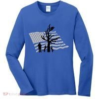 Patriotic Coon Hunting Dogs American Flag Gift Women's Long Sleeve Shirt thumb 0