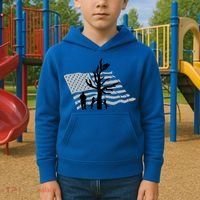Patriotic Coon Hunting Dogs American Flag Gift Kids Hoodie thumb 2