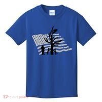 Patriotic Coon Hunting Dogs American Flag Gift Kids T-Shirt thumb 0
