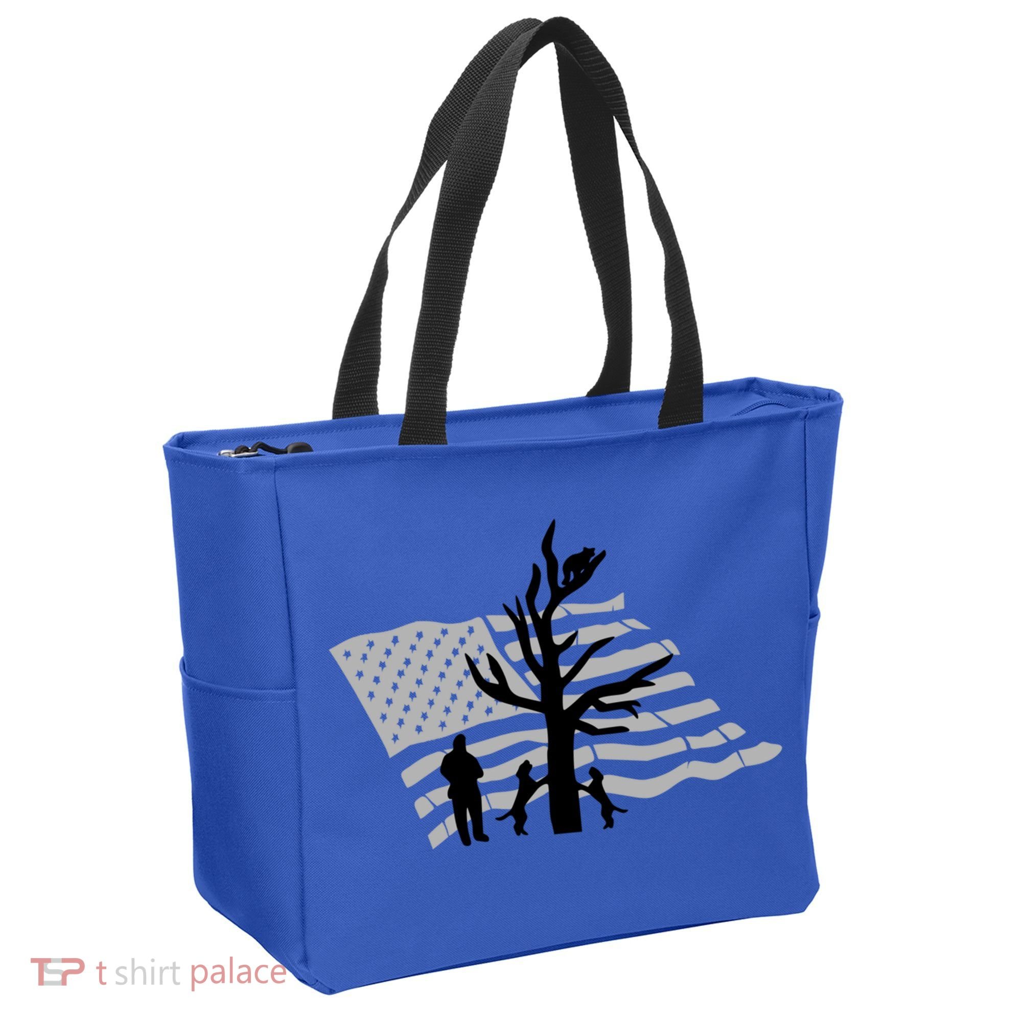 Patriotic Coon Hunting Dogs American Flag Gift Tote Bag