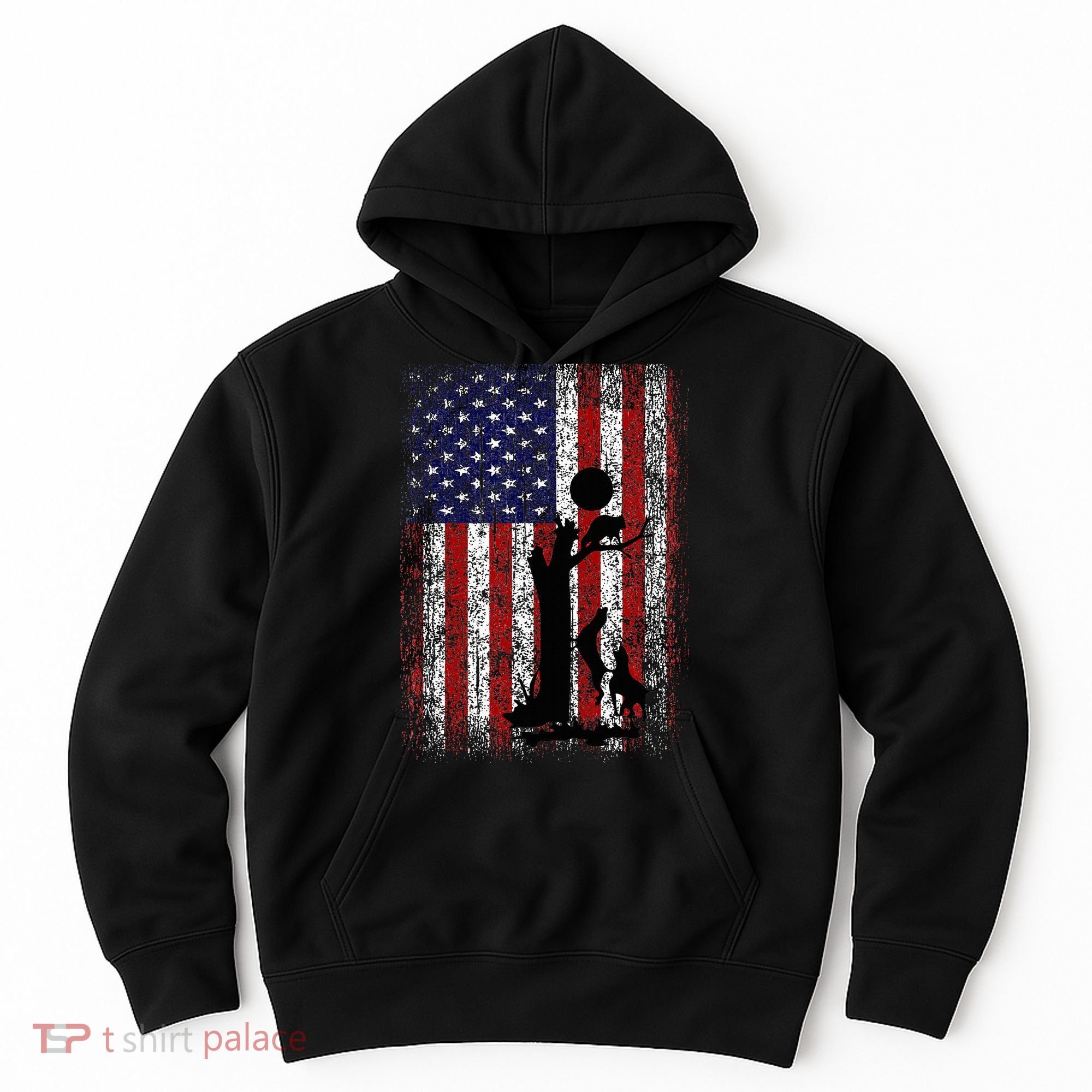 Patriotic Coon Hunting Dogs American Flag Hoodie