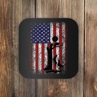 Patriotic Coon Hunting Dogs American Flag Coaster thumb 0