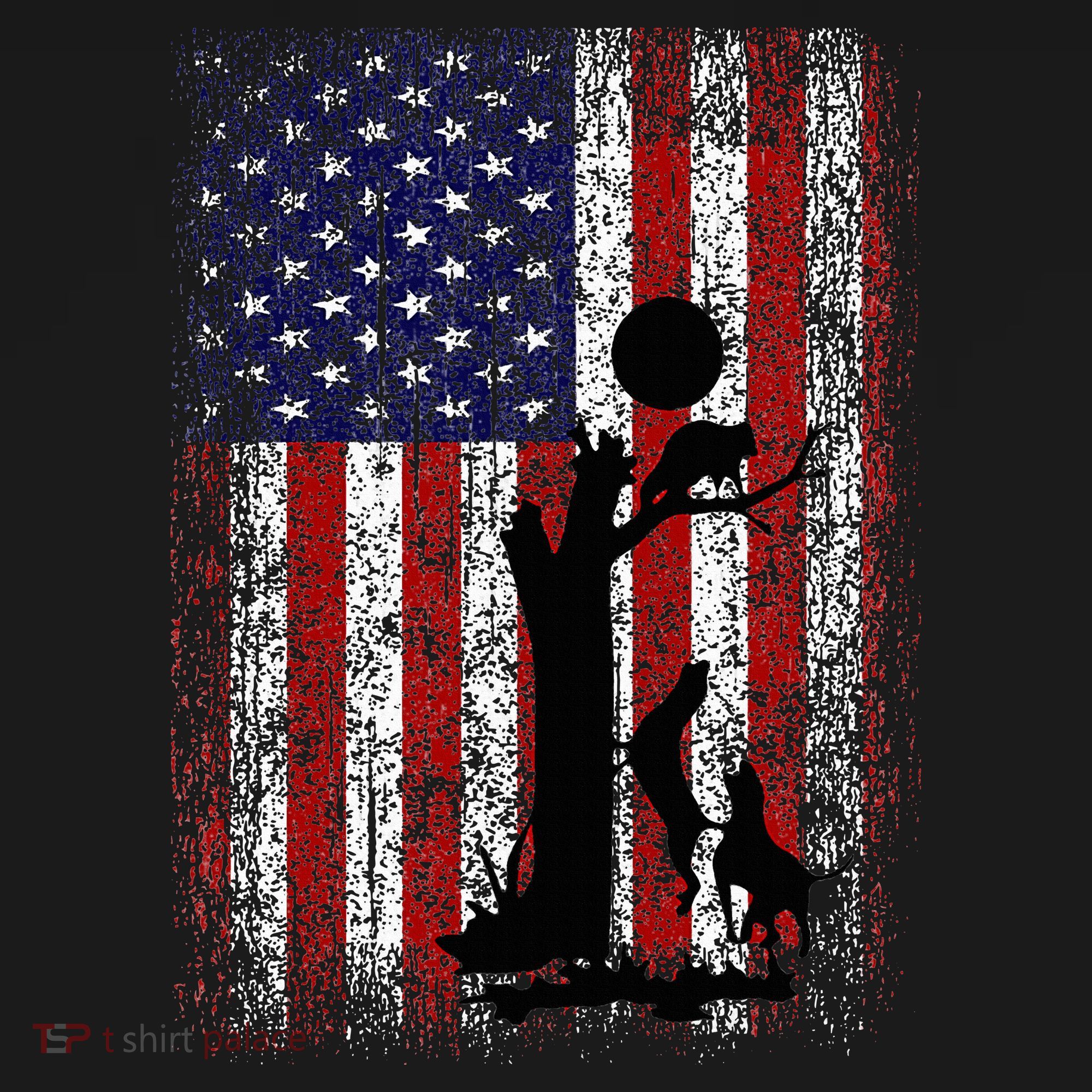 Patriotic Coon Hunting Dogs American Flag Women's Tank Top