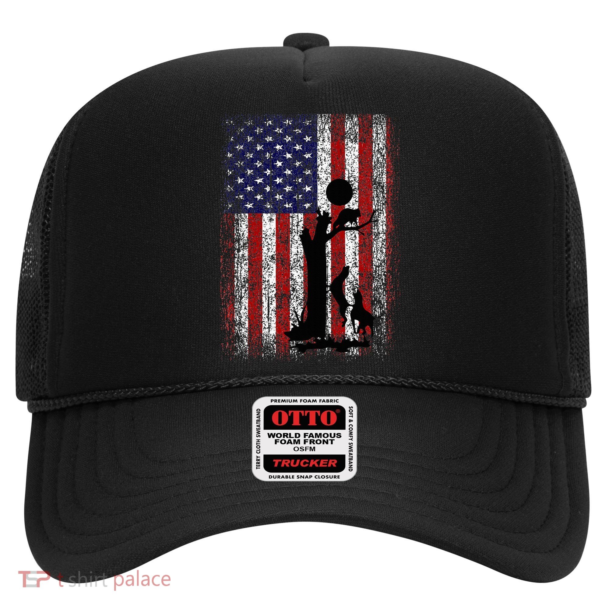 Patriotic Coon Hunting Dogs American Flag Hat