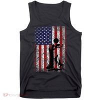 Patriotic Coon Hunting Dogs American Flag Tank Top thumb 0