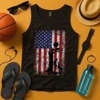 Patriotic Coon Hunting Dogs American Flag Tank Top thumb 4