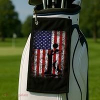 Patriotic Coon Hunting Dogs American Flag Golf Towel thumb 2