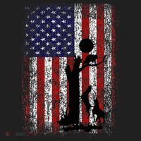 Patriotic Coon Hunting Dogs American Flag Golf Towel thumb 3