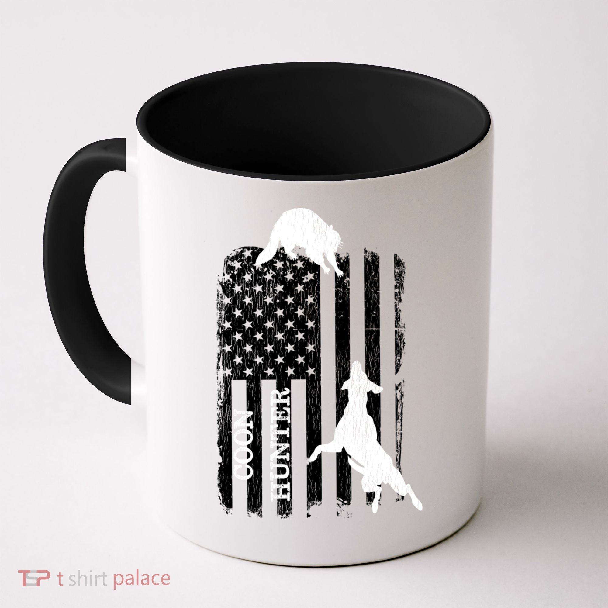 Patriotic Coon Hunting Dogs American Flag Gift Coffee Mug