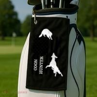 Patriotic Coon Hunting Dogs American Flag Gift Golf Towel thumb 2