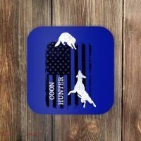 Patriotic Coon Hunting Dogs American Flag Gift Coaster thumb 0