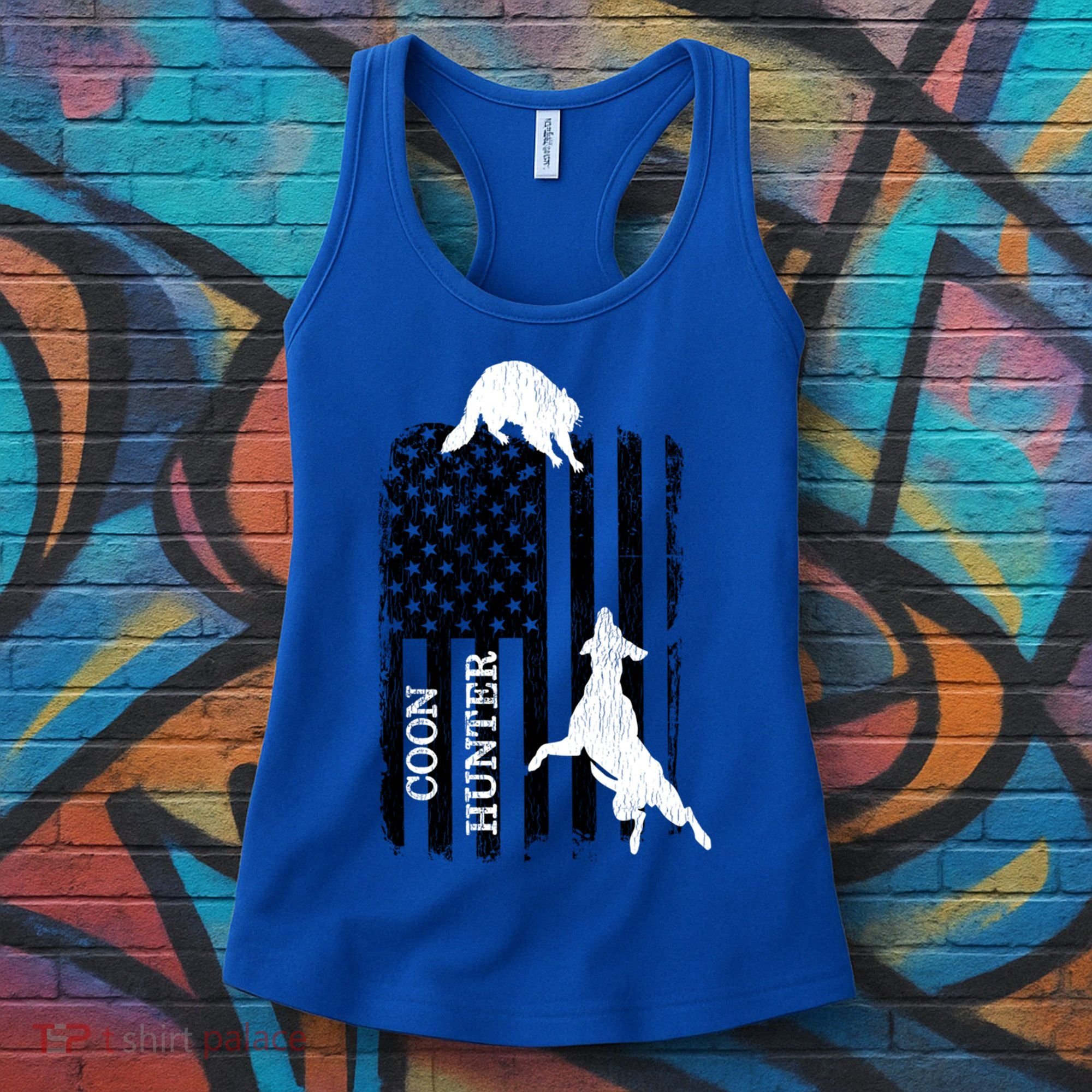 Patriotic Coon Hunting Dogs American Flag Gift Women's Tank Top