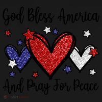 Patriotic Christian Hearts Pray For Peace God Bless America Gift Bucket Hat thumb 4