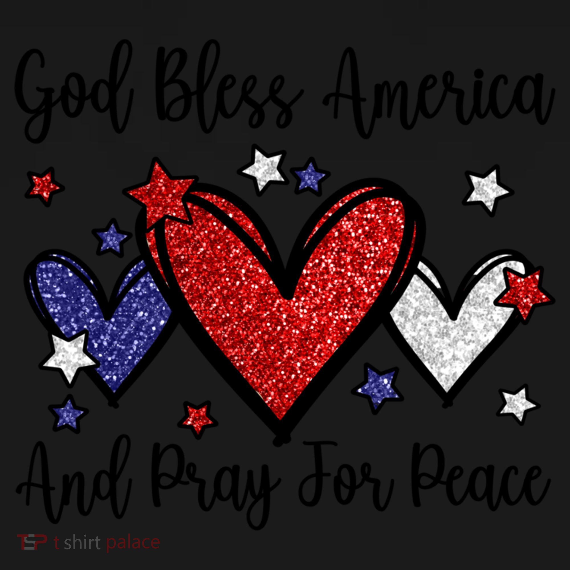 Patriotic Christian Hearts Pray For Peace God Bless America Gift Women's Hoodie