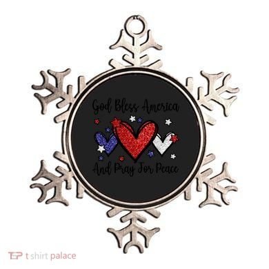 Patriotic Christian Hearts Pray For Peace God Bless America Gift Ornament