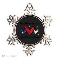 Patriotic Christian Hearts Pray For Peace God Bless America Gift Ornament thumb 0