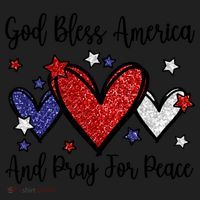 Patriotic Christian Hearts Pray For Peace God Bless America Gift Golf Towel thumb 3