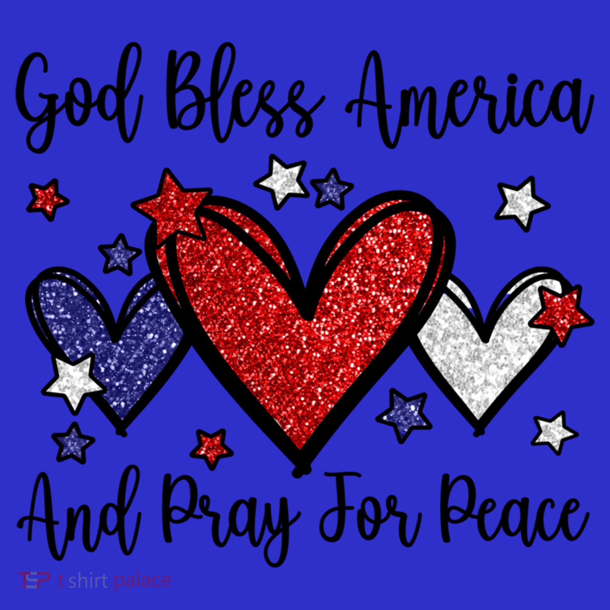 Patriotic Christian Hearts Pray For Peace God Bless America Gift Button