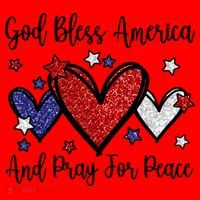 Patriotic Christian Hearts Pray For Peace God Bless America Gift Santa Hat thumb 1