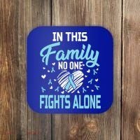Prostate Cancer In This Family No One Fights Alone Gift Coaster thumb 0