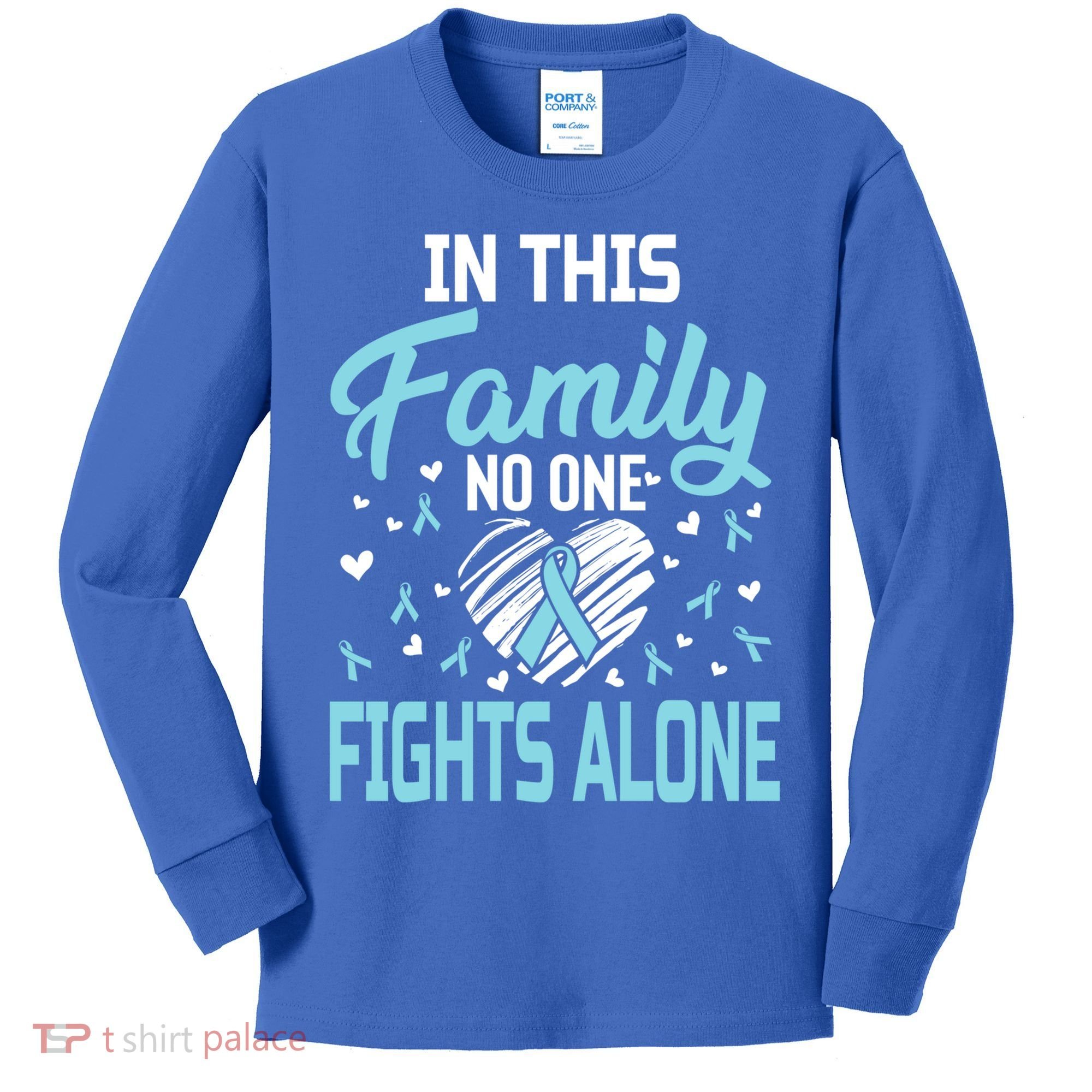 Prostate Cancer In This Family No One Fights Alone Gift Kids Long Sleeve Shirt