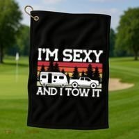 Pull Caravan Im Sexy And I Tow It Camping Golf Towel thumb 1