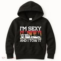 Pull Caravan Im Sexy And I Tow It Camping Kids Hoodie thumb 0