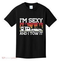 Pull Caravan Im Sexy And I Tow It Camping Kids T-Shirt thumb 0