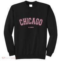 Pink Chicago Illinois Il Varsity Style On Chicago Sweatshirt thumb 0