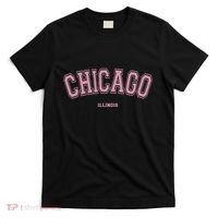 Pink Chicago Illinois Il Varsity Style On Chicago T-Shirt thumb 0