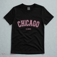 Pink Chicago Illinois Il Varsity Style On Chicago T-Shirt thumb 5