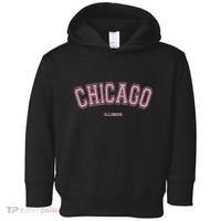 Pink Chicago Illinois Il Varsity Style On Chicago Toddler Hoodie thumb 0