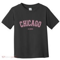 Pink Chicago Illinois Il Varsity Style On Chicago Toddler T-Shirt thumb 0