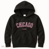 Pink Chicago Illinois Il Varsity Style On Chicago Kids Hoodie thumb 0