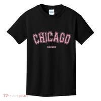 Pink Chicago Illinois Il Varsity Style On Chicago Kids T-Shirt thumb 0