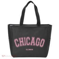 Pink Chicago Illinois Il Varsity Style On Chicago Tote Bag thumb 0