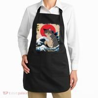 Persian Catzilla Japanese Art Funny Cat Retro Anime Sunset Apron thumb 2