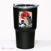 Persian Catzilla Japanese Art Funny Cat Retro Anime Sunset Tumbler thumb 0